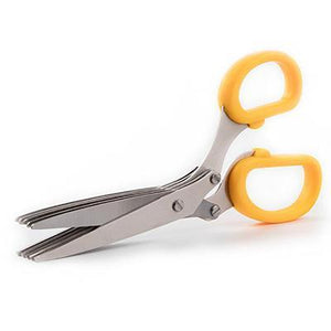 Multi-functional Stainless Steel Kitchen Multi-Layers 5 Layers Scissors Shredded Scallion Cut Herb Spices Scissors Cooking Tools